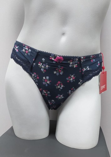 Esprit B8985 stringi granatowe w kwiatuszki.jpg