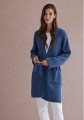Selmark PC077 sweter damski z długim rękawem wiązany granatowy 2.jpg