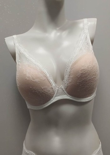 Lemax Mercedes 2411 biustonosz plunge z wyciągniętą koronką beż krem.jpg